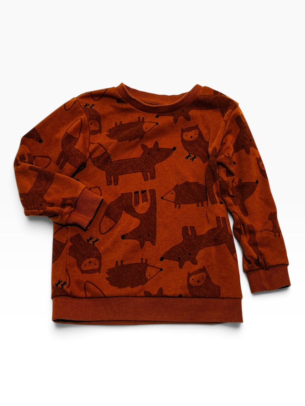 Joe Fresh Rust Orange Animal Print Kids 2-3Y Sweatshirt
